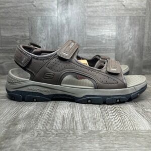Skechers Tresmen Garo Mens 13 Chocolate Brown Relaxed Fit Luxe Foam Outdoor NEW